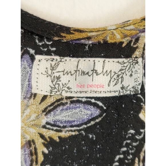Free People Intimately Free  Boho Printed V-Neck‎ Tunic Tank Top Women's Size XS - Picture 9 of 10